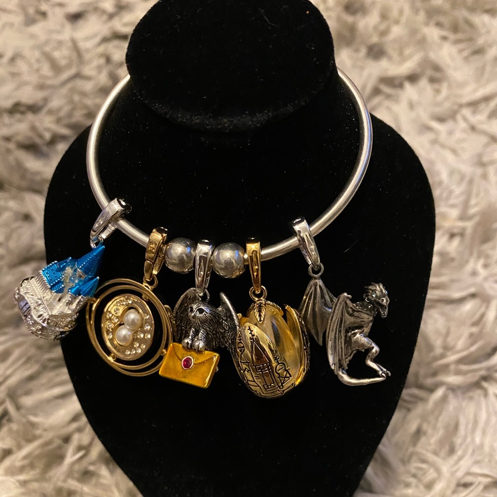 Sterling Silver Bracelet, with Harry Potter Charms